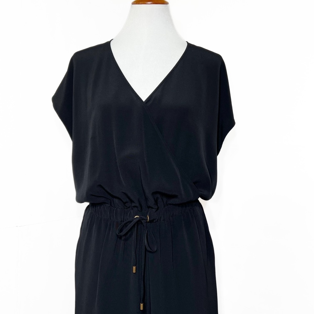 SOLD-Eileen Fisher Black Sleeveless Cropped Wide Leg Jumpsuit - Picture 6 of 12